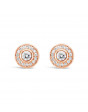 Round Halo Set Diamond Earrings, in 18ct Rose Gold. Tdw 0.65ct